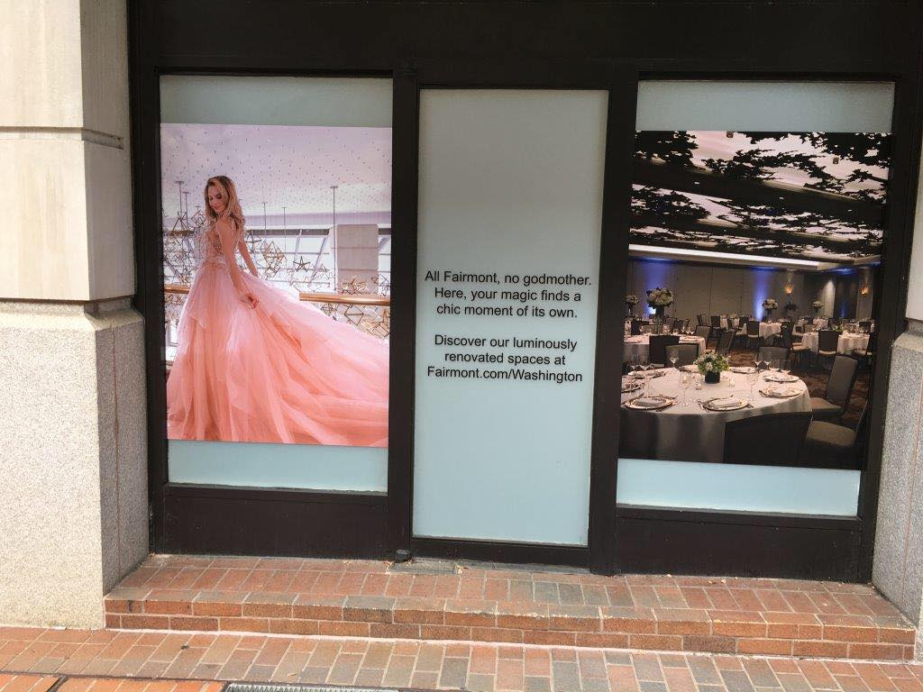 Unique promotional display with window film