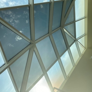 Solar film installed on skylights to block uv rays